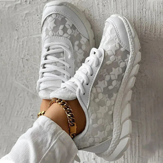 Orthopedische Sneakers Dames van Mesh met Chunky Zool en Ronde Neus - ZovaFashion - Schoenen Dames