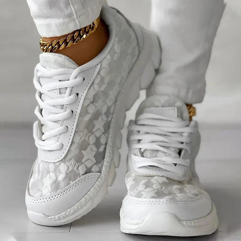 Orthopedische Sneakers Dames van Mesh met Chunky Zool en Ronde Neus - ZovaFashion - Schoenen Dames