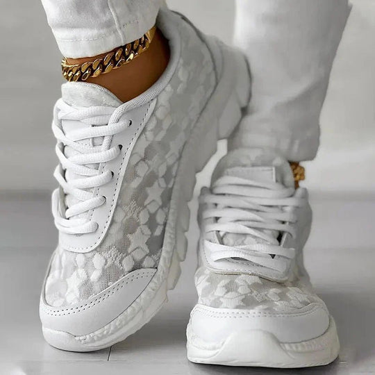 Orthopedische Sneakers Dames van Mesh met Chunky Zool en Ronde Neus - ZovaFashion - Schoenen Dames