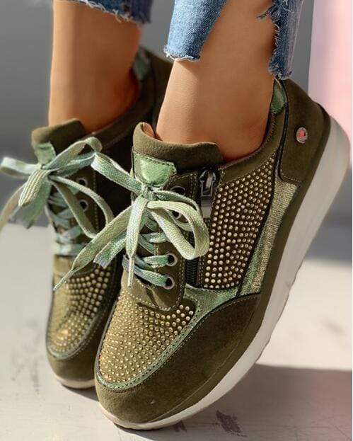 Orthopedische Sneakers Dames van Synthetisch Leer met Brede Neus en Relaxed Fit - ZovaFashion - Schoenen Dames