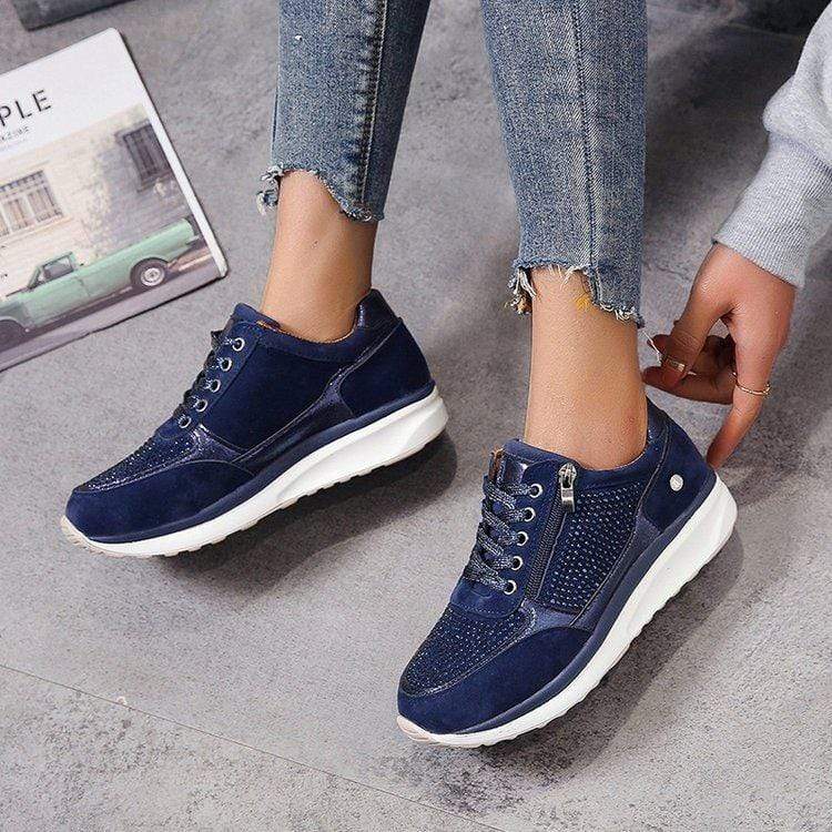 Orthopedische Sneakers Dames van Synthetisch Leer met Brede Neus en Relaxed Fit - ZovaFashion - Schoenen Dames