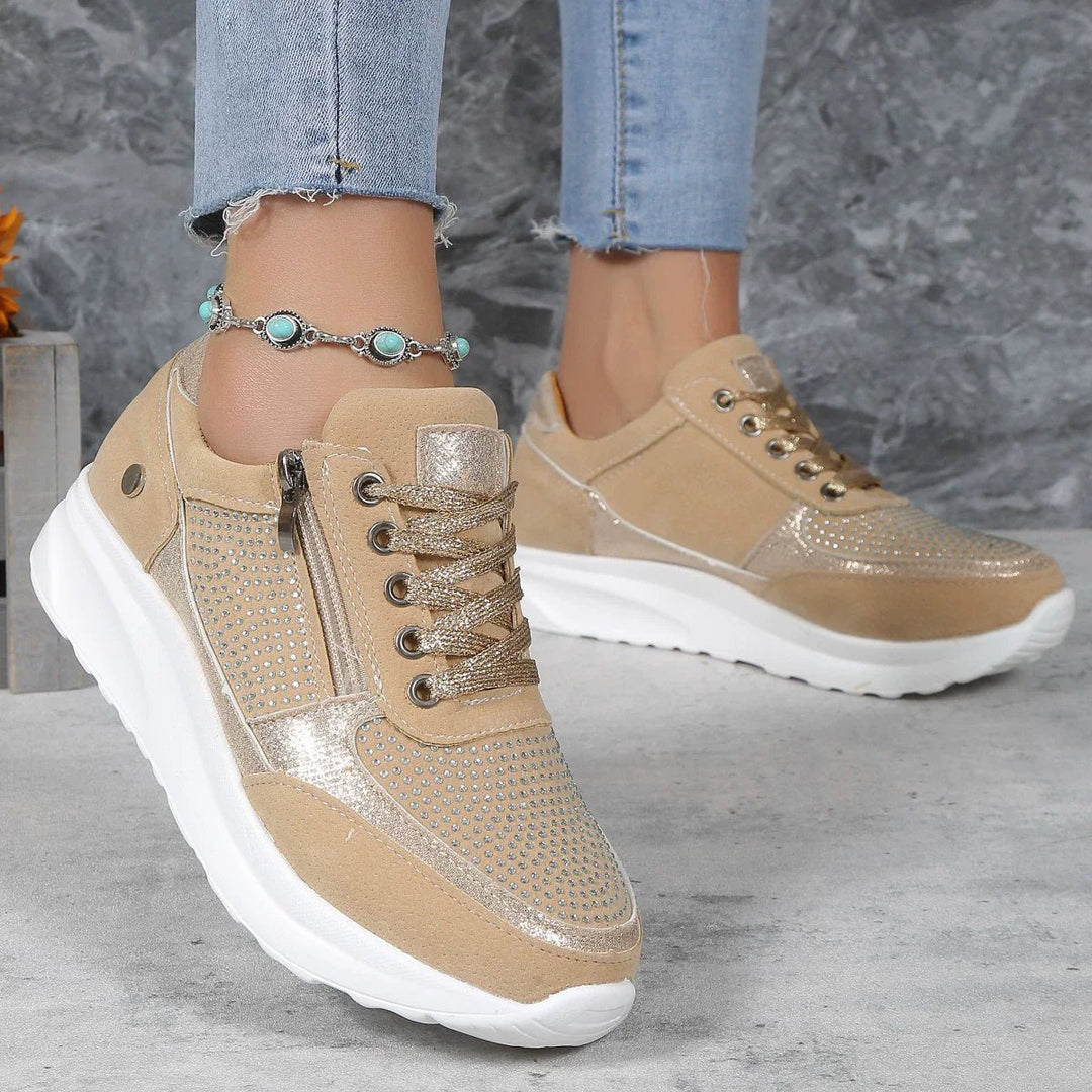 Orthopedische Sneakers Dames van Synthetisch Leer met Brede Neus en Relaxed Fit - ZovaFashion - Schoenen Dames