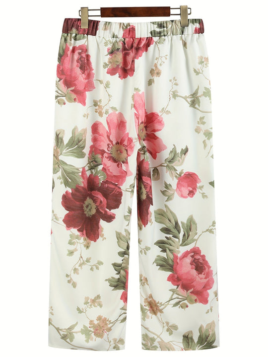 Pantalon Dames van Katoen met Hoge Taille en Cropped Lengte - ZovaFashion - Lange Broek Dames
