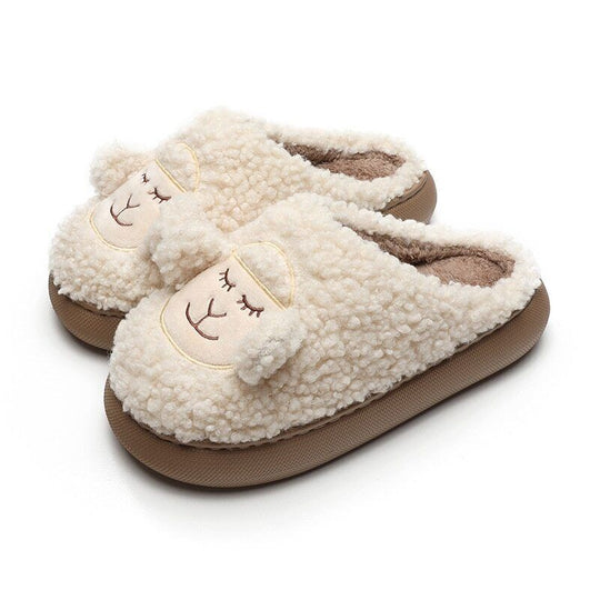Pluche Fleece Slippers Dames met Sherpa Textuur en Decoratieve Oortjes - Zova - Fashion