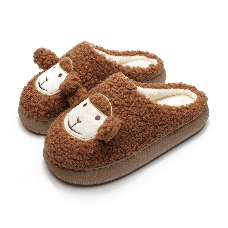 Pluche Fleece Slippers Dames met Sherpa Textuur en Decoratieve Oortjes - Zova - Fashion
