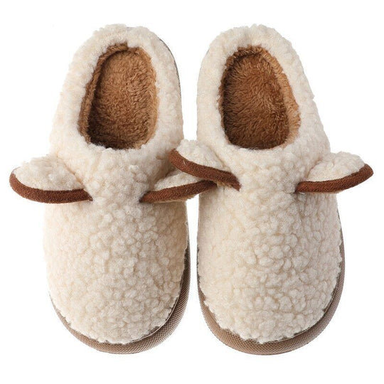 Pluche Fleece Slippers Dames met Sherpa Textuur en Decoratieve Oortjes - Zova - Fashion