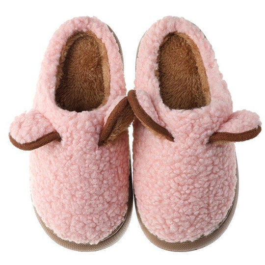 Pluche Fleece Slippers Dames met Sherpa Textuur en Decoratieve Oortjes - Zova - Fashion