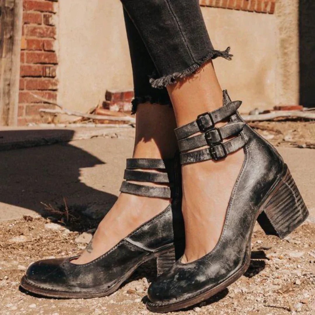 PU Leren Sandalen Dames met Vintage Design en Non - Slip Zool - Zova - Fashion - Sandalen Dames