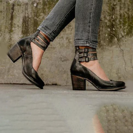 PU Leren Sandalen Dames met Vintage Design en Non - Slip Zool - Zova - Fashion - Sandalen Dames