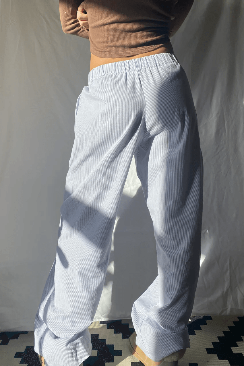 Relaxed Fit Pantalon Dames van Zachte en Lichtgewicht Stof met Elastische Tailleband - ZovaFashion - Lange Broek Dames