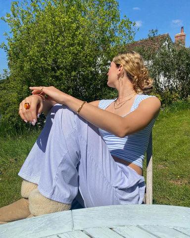 Relaxed Fit Pantalon Dames van Zachte en Lichtgewicht Stof met Elastische Tailleband - ZovaFashion - Lange Broek Dames