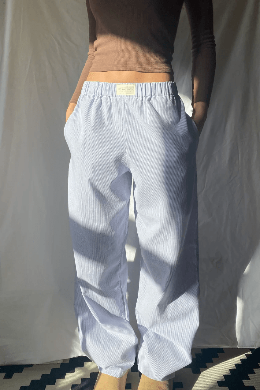 Relaxed Fit Pantalon Dames van Zachte en Lichtgewicht Stof met Elastische Tailleband - ZovaFashion - Lange Broek Dames