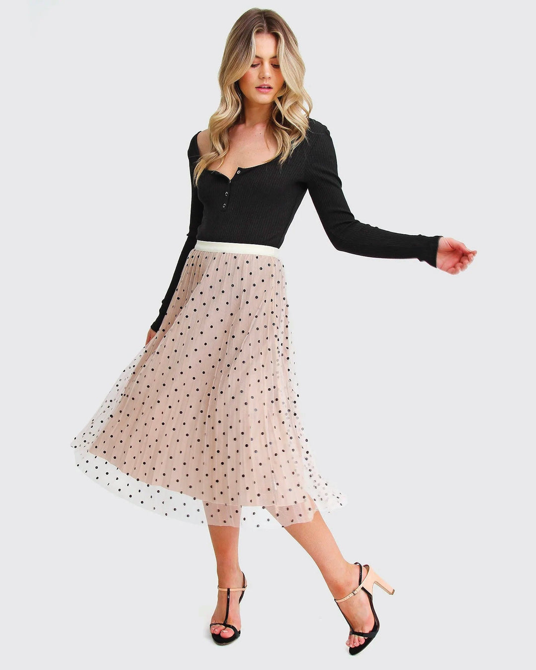 Reversible Midi Zomerrok Dames met Elastische Tailleband en Flared Cut - Zova - Fashion