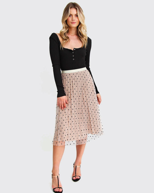 Reversible Midi Zomerrok Dames met Elastische Tailleband en Flared Cut - Zova - Fashion