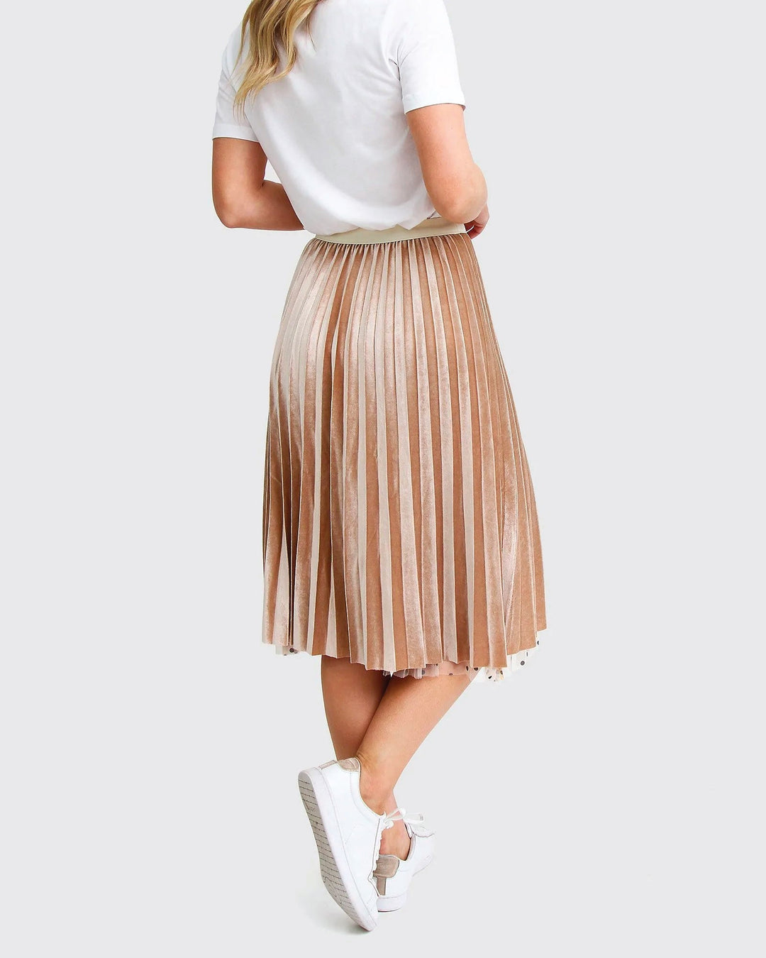 Reversible Midi Zomerrok Dames met Elastische Tailleband en Flared Cut - Zova - Fashion