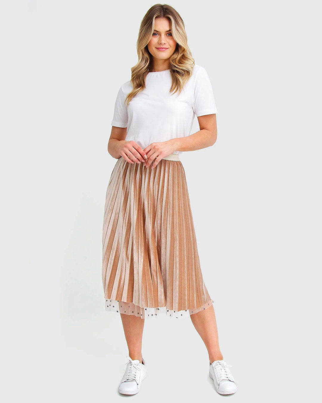 Reversible Midi Zomerrok Dames met Elastische Tailleband en Flared Cut - Zova - Fashion