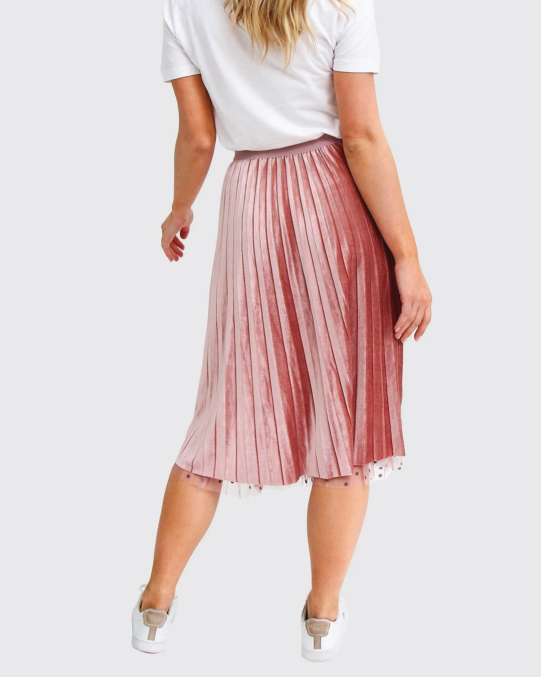 Reversible Midi Zomerrok Dames met Elastische Tailleband en Uitlopende Snit - Zova - Fashion