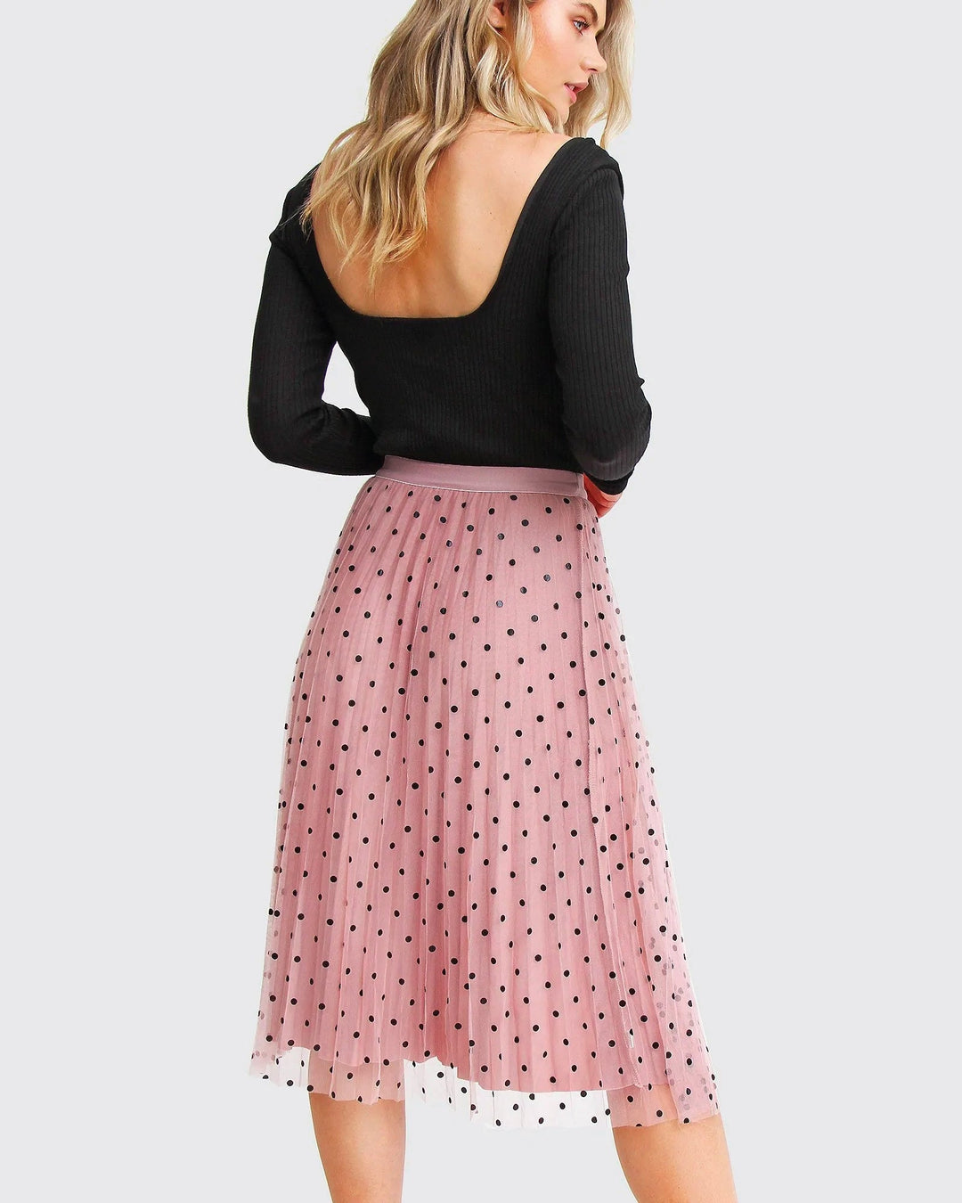 Reversible Midi Zomerrok Dames met Elastische Tailleband en Uitlopende Snit - Zova - Fashion