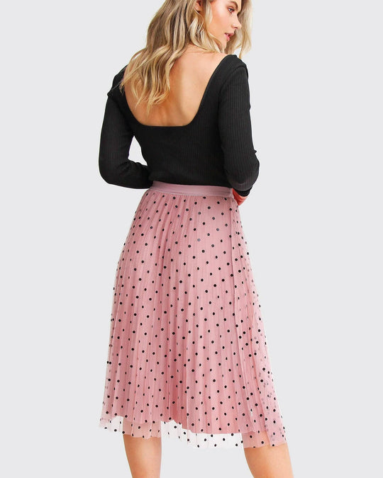 Reversible Midi Zomerrok Dames met Elastische Tailleband en Uitlopende Snit - Zova - Fashion