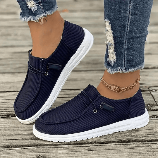 Ribbed Casual Sandalen Dames met Textiel Bovenwerk en Rubberen Zool - ZovaFashion - Sandalen Dames
