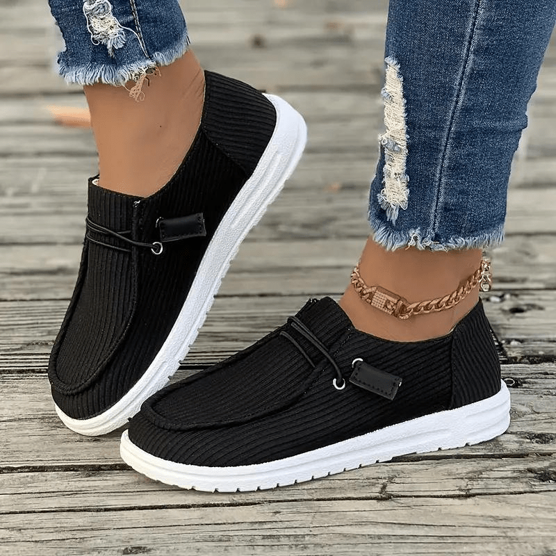Ribbed Casual Sandalen Dames met Textiel Bovenwerk en Rubberen Zool - ZovaFashion - Sandalen Dames