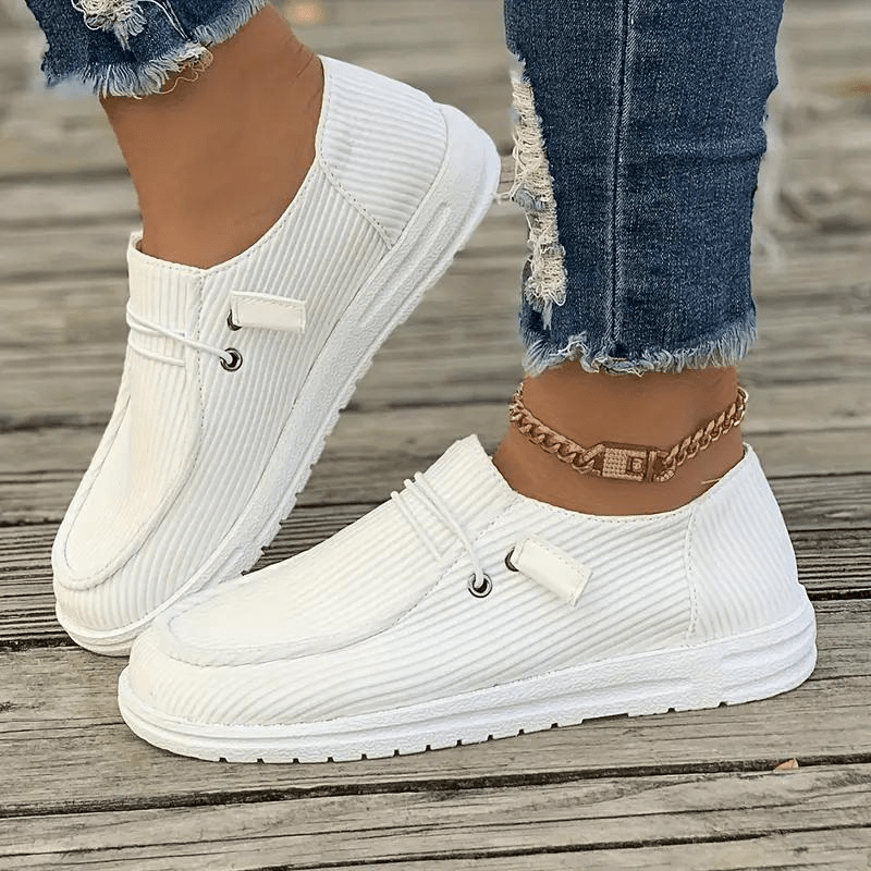 Ribbed Casual Sandalen Dames met Textiel Bovenwerk en Rubberen Zool - ZovaFashion - Sandalen Dames
