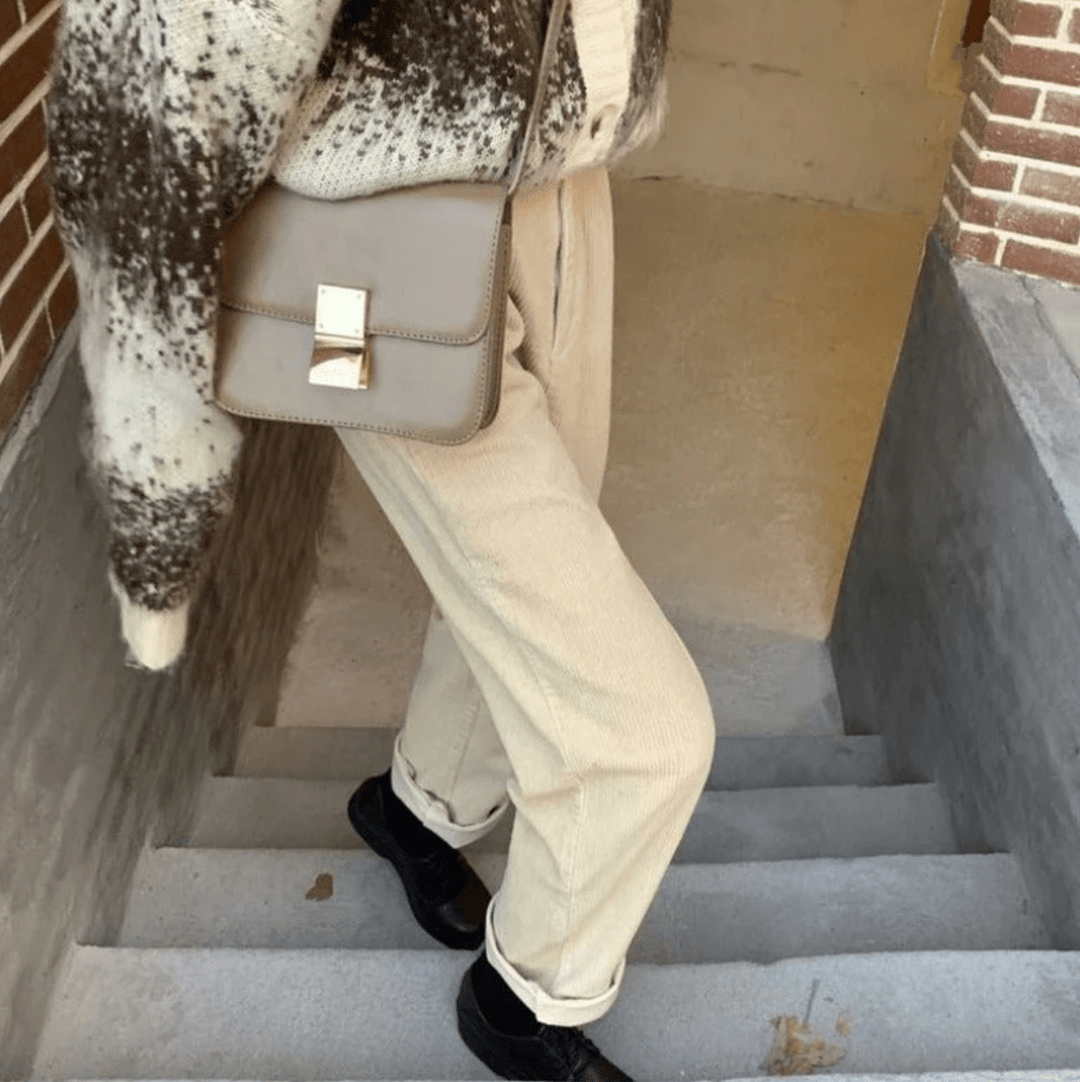 Spijkerbroek Dames van Corduroy met Relaxed Fit en Elastische Tailleband - ZovaFashion - Spijkerbroek Dames