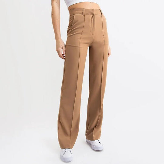 Spijkerbroek Dames van Katoen met Hoge Taille en Rechte Pijpen - Perfect voor Elke Dag - ZovaFashion - Spijkerbroek Dames