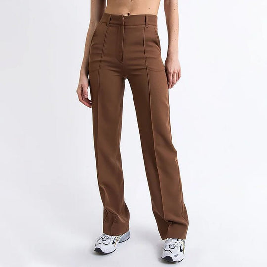 Spijkerbroek Dames van Katoen met Hoge Taille en Rechte Pijpen - Perfect voor Elke Dag - ZovaFashion - Spijkerbroek Dames