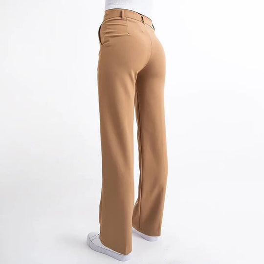 Spijkerbroek Dames van Katoen met Hoge Taille en Rechte Pijpen - Perfect voor Elke Dag - ZovaFashion - Spijkerbroek Dames