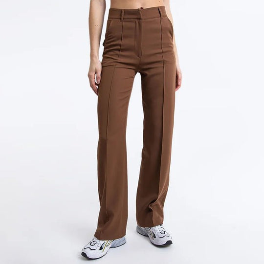 Spijkerbroek Dames van Katoen met Hoge Taille en Rechte Pijpen - Perfect voor Elke Dag - ZovaFashion - Spijkerbroek Dames