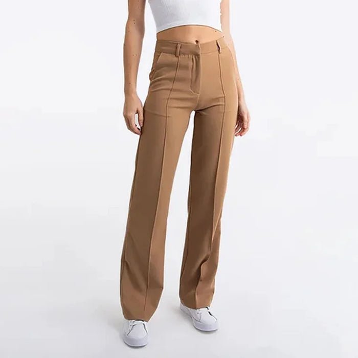 Spijkerbroek Dames van Katoen met Hoge Taille en Rechte Pijpen - Perfect voor Elke Dag - ZovaFashion - Spijkerbroek Dames