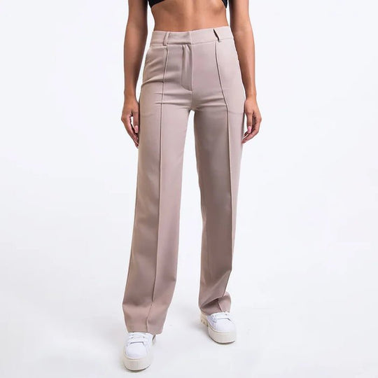Spijkerbroek Dames van Katoen met Hoge Taille en Rechte Pijpen - Perfect voor Elke Dag - ZovaFashion - Spijkerbroek Dames