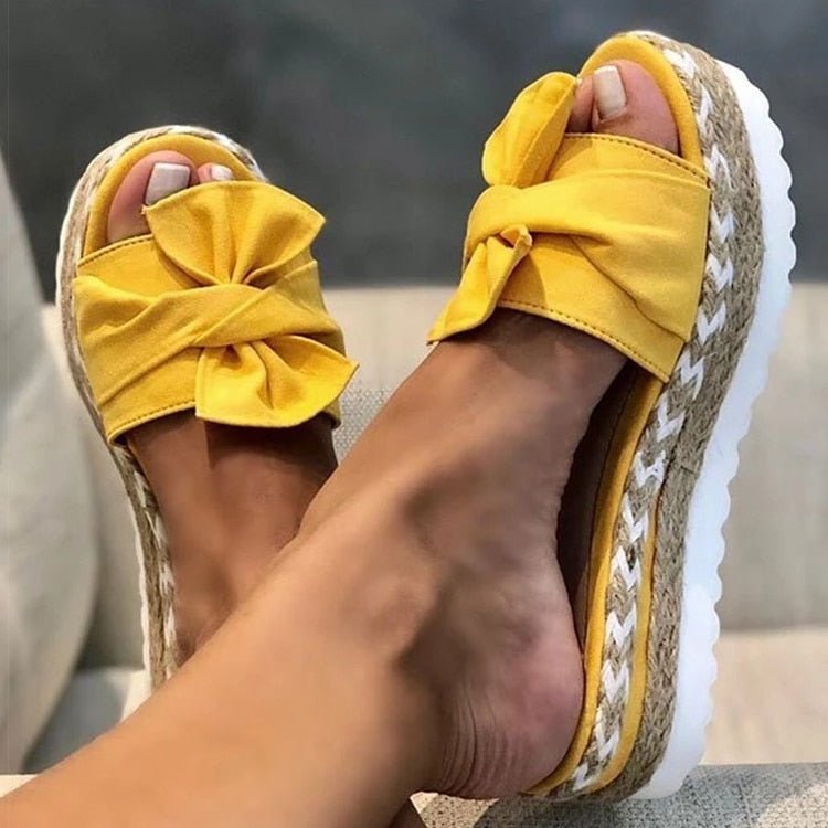 Stijlvolle Leren Sandalen Dames met Trendy Strik en Cushioned Zool - ZovaFashion - Sandalen Dames