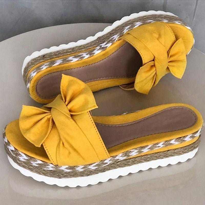 Stijlvolle Leren Sandalen Dames met Trendy Strik en Cushioned Zool - ZovaFashion - Sandalen Dames