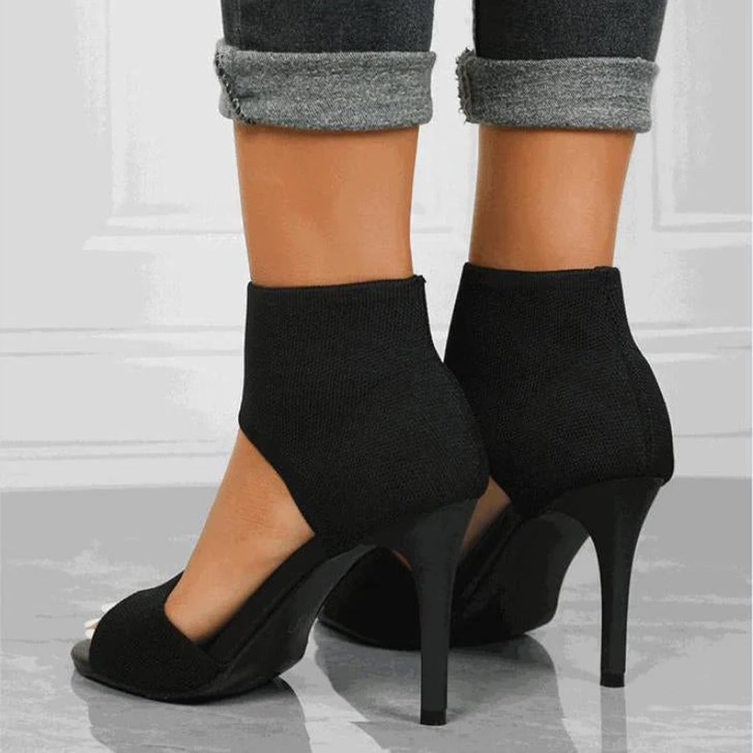 Stiletto Sandalen Dames van Imitatieleer met Open Teen - ZovaFashion - Sandalen Dames