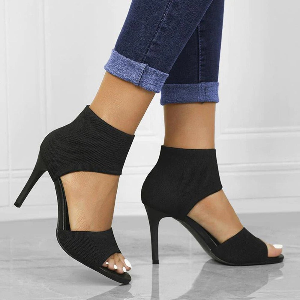 Stiletto Sandalen Dames van Imitatieleer met Open Teen - ZovaFashion - Sandalen Dames