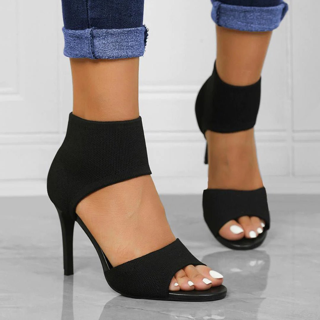 Stiletto Sandalen Dames van Imitatieleer met Open Teen - ZovaFashion - Sandalen Dames