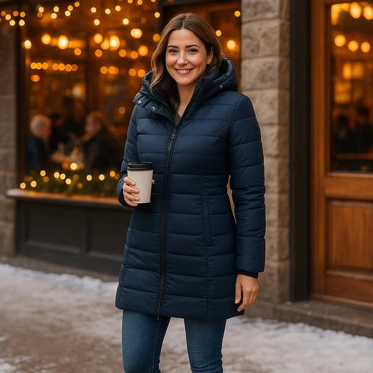 Stilla - modieuze lange jas - zachte voering - met capuchon