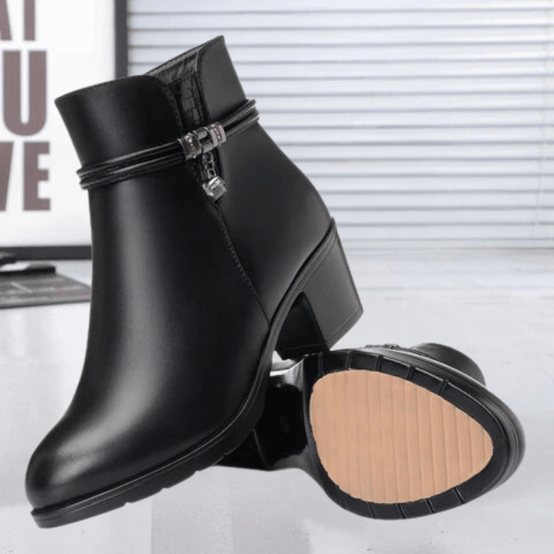 Suède Laarzen Dames met Stabiele Hak en Gemakkelijke Instap - ZovaFashion - Boots