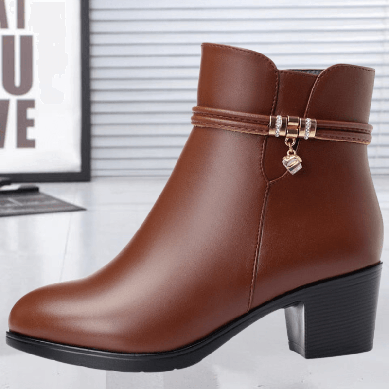 Suède Laarzen Dames met Stabiele Hak en Gemakkelijke Instap - ZovaFashion - Boots