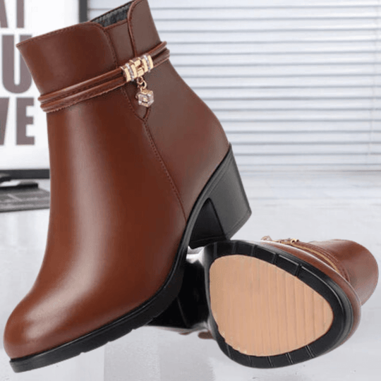 Suède Laarzen Dames met Stabiele Hak en Gemakkelijke Instap - ZovaFashion - Boots