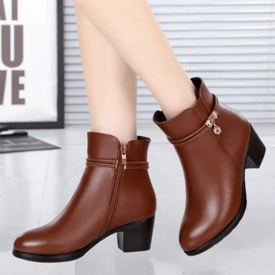 Suède Laarzen Dames met Stabiele Hak en Gemakkelijke Instap - ZovaFashion - Boots