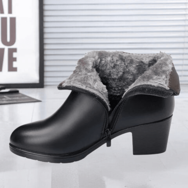 Suède Laarzen Dames met Stabiele Hak en Gemakkelijke Instap - ZovaFashion - Boots