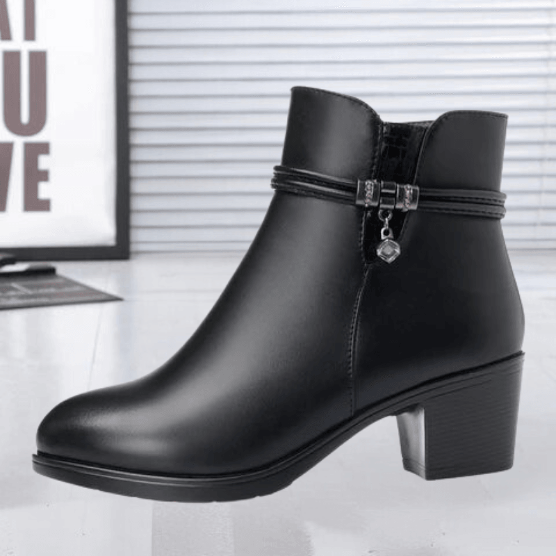 Suède Laarzen Dames met Stabiele Hak en Gemakkelijke Instap - ZovaFashion - Boots