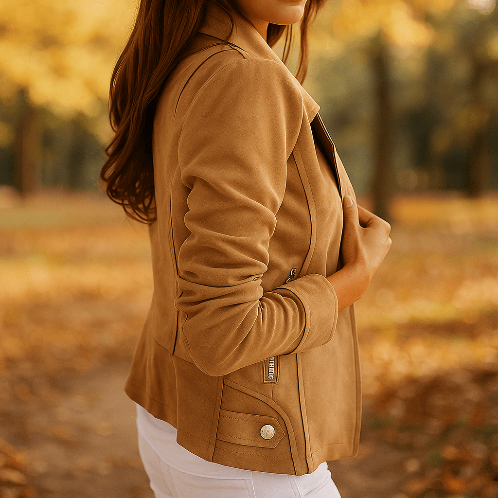 Slanke Dames Leren Jas - Rits - Knopen - Stijlvol Comfort