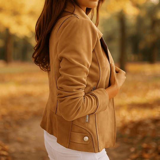 Slanke Dames Leren Jas - Rits - Knopen - Stijlvol Comfort