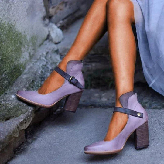 Trendy Leren Sandalen Dames met Verstelbare Bandjes en Hak - ZovaFashion - Sandalen Dames