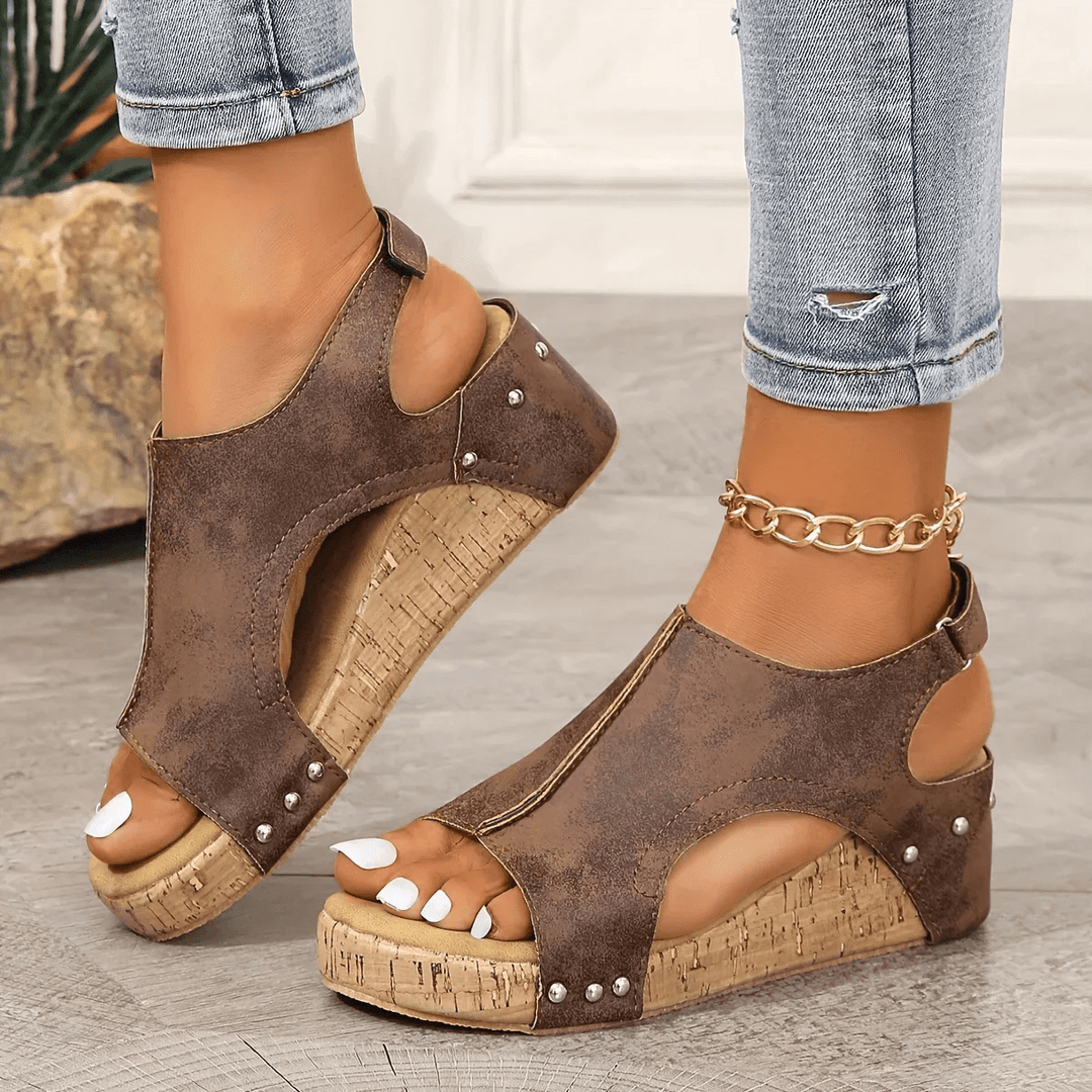 Verstelbare Leren Sandalen Dames met Orthopedische Zool - Zova - Fashion