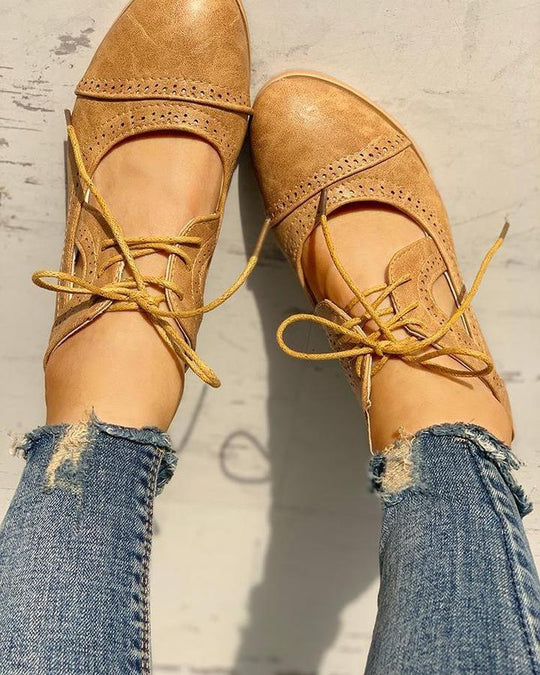 Vintage Sneakers Dames met Anti - Slip Zool en Unieke Constructie - ZovaFashion - Schoenen Dames